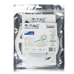 LED Ταινία 12W V-TAC PRO Samsung Chip Dimmable 12V 1200lm/m Φυσικό Λευκό 4000K 5 Μέτρα – 21324