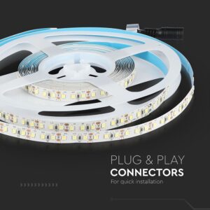 LED Ταινία 12W V-TAC PRO Samsung Chip Dimmable 12V 1200lm/m Φυσικό Λευκό 4000K 5 Μέτρα – 21324