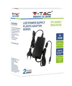Τροφοδοτικό για LED 30W 12V IP44 Πλαστικό V-TAC – 3238