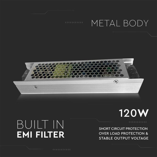 Τροφοδοτικό για LED 120W 12V IP20 Μεταλλικό V-TAC – 3243