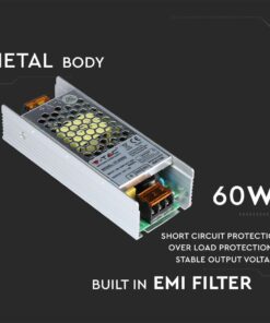 Τροφοδοτικό για LED 60W 12V IP20 Μεταλλικό V-TAC – 3246