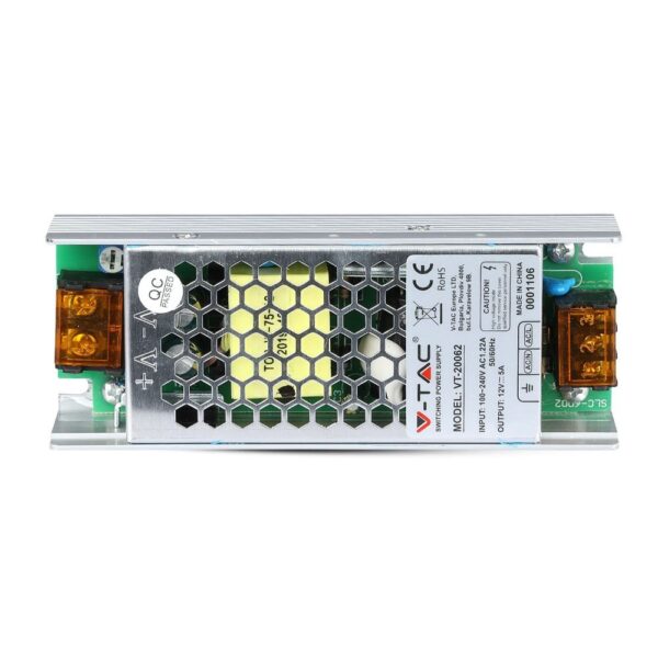 Τροφοδοτικό για LED 60W 12V IP20 Μεταλλικό V-TAC – 3246