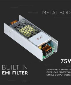 Τροφοδοτικό για LED 75W 12V IP20 Μεταλλικό V-TAC – 3247