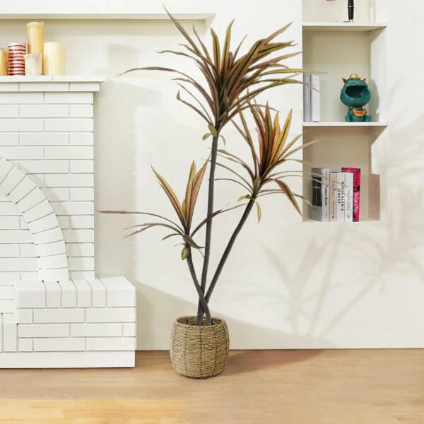 GloboStar® Artificial Garden THASSOS 20581 Διακοσμητικό Πλεκτό Κασπώ Γλάστρα – Flower Pot Καφέ Φ28 x Υ26cm