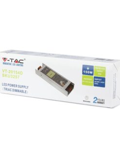 Τροφοδοτικό Μεταλλικό Slim IP20 DC:12V 150W 12.5A Dimmable V-TAC – 3257