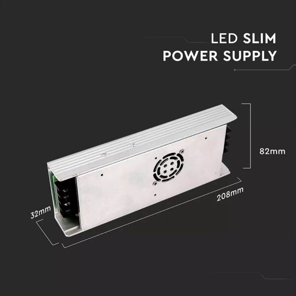 Τροφοδοτικό Μεταλλικό Slim IP20 DC:12V 350W V-TAC – 3259