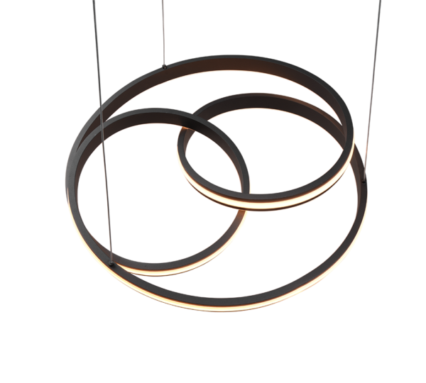 Κρεμαστό Φωτιστικό Trio Lighting  LED 60W Μαύρο Ματ Μεταλλικό Step Dimmable 7200lm  2300+3000+4000K – 326210132