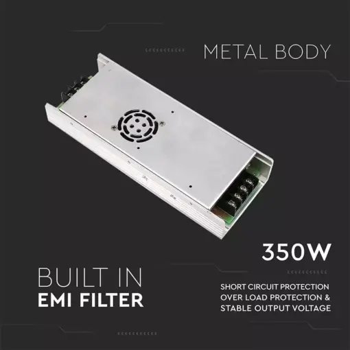 Τροφοδοτικό Μεταλλικό Slim IP20 DC:24V 350W V-TAC – 3263