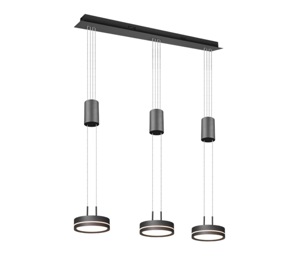 Κρεμαστό Φωτιστικό Trio Lighting  LED 9W Ανθρακί Αλουμίνιο Step Dimmable 1050lm  3000K - 326510342