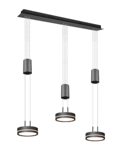 Κρεμαστό Φωτιστικό Trio Lighting LED 9W Ανθρακί Αλουμίνιο Step Dimmable 1050lm 3000K – 326510342