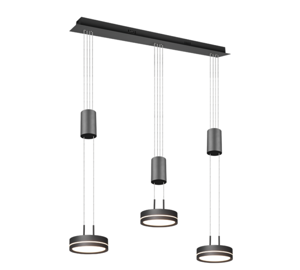 Κρεμαστό Φωτιστικό Trio Lighting  LED 9W Ανθρακί Αλουμίνιο Step Dimmable 1050lm  3000K – 326510342