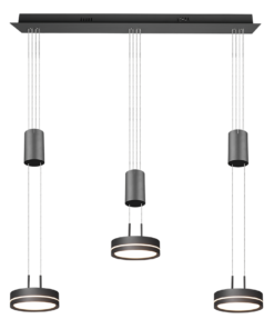 Κρεμαστό Φωτιστικό Trio Lighting LED 9W Ανθρακί Αλουμίνιο Step Dimmable 1050lm 3000K – 326510342