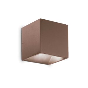 IDEAL LUX Επιτοίχιο Φωτιστικό RUBIK LED 8.5W 3000K IP54 Καφέ Χρώματος – 326627