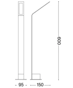 IDEAL LUX Φωτιστικό Κολωνάκι Κήπου AGOS LED 6.5W 3000K IP54 Μαύρου Χρώματος – 326689