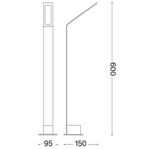 IDEAL LUX Φωτιστικό Κολωνάκι Κήπου AGOS LED 6.5W 3000K IP54 Μαύρου Χρώματος – 326689