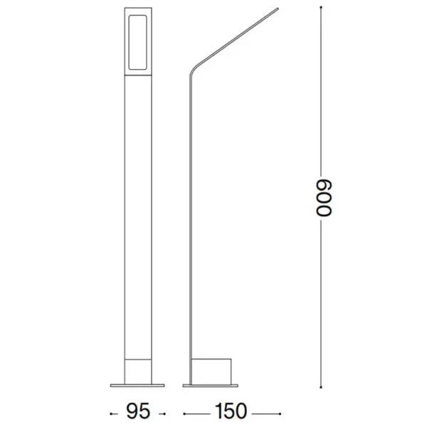 IDEAL LUX Φωτιστικό Κολωνάκι Κήπου AGOS LED 6.5W 3000K IP54 Μαύρου Χρώματος – 326689
