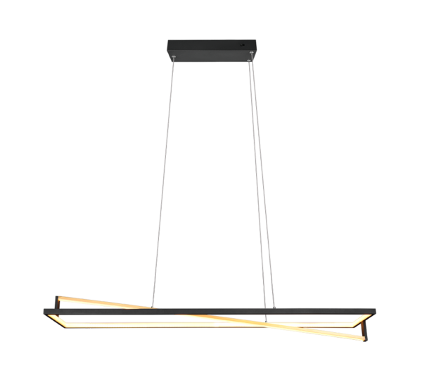 Κρεμαστό Φωτιστικό Trio Lighting  LED 35W Μαύρο Ματ Μεταλλικό Step Dimmable 4100lm  2300+3000+4000K – 326810132