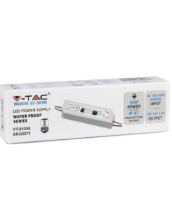 Τροφοδοτικό Αδιάβροχο IP67 DC:12V 30W V-TAC – 3271