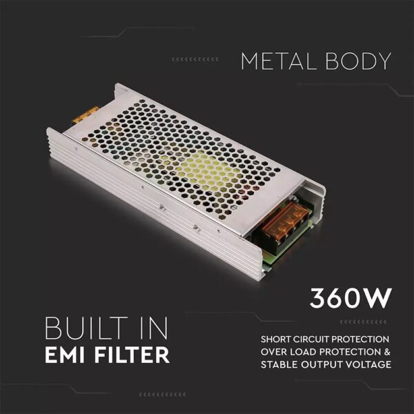 Τροφοδοτικό για LED 360W 24V IP20 Μεταλλικό V-TAC – 3275