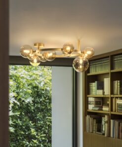 IDEAL LUX Φωτιστικό Οροφής PERLAGE 10xG9 Χρυσού Χρώματος – 327808