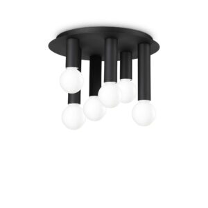 IDEAL LUX Φωτιστικό Οροφής PETIT 6xE27 Μαύρου Χρώματος – 327976
