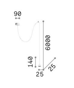 IDEAL LUX Κρεμαστό Φωτιστικό ARCHIMEDE LED 4W 3000K Μαύρου Χρώματος – 328348