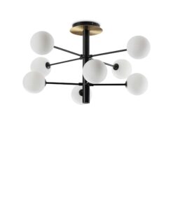 IDEAL LUX Φωτιστικό Οροφής COSMOPOLITAN 8xG9 Μαύρου Χρώματος – 328485