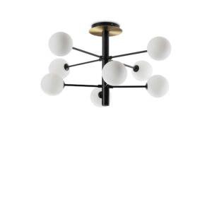 IDEAL LUX Φωτιστικό Οροφής COSMOPOLITAN 8xG9 Μαύρου Χρώματος – 328485