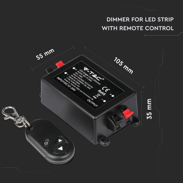 LED Dimmer για LED ταινία Με Χειριστήριο 96W/192W V-TAC – 3300