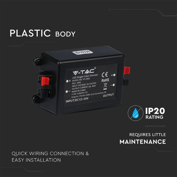 LED Dimmer για LED ταινία Με Χειριστήριο 96W/192W V-TAC – 3300