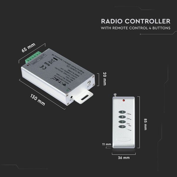 LED Controller Ασύρματο Με Χειριστήριο 144W V-TAC – 3303