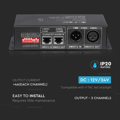 LED Controller RGB DMX 512 144W/288W V-TAC – 3307