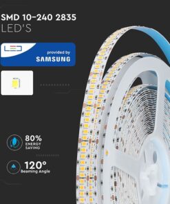 LED Ταινία 18W V-TAC PRO Samsung Chip Dimmable 24V 1500lm/m CRI >95 Θερμό Λευκό 3000Κ 10 Μέτρα – 331