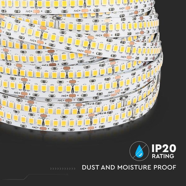 LED Ταινία 18W V-TAC PRO Samsung Chip Dimmable 24V 1500lm/m CRI >95 Θερμό Λευκό 3000Κ 10 Μέτρα – 331