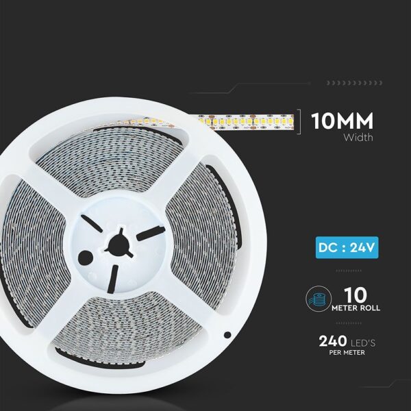 LED Ταινία 18W V-TAC PRO Samsung Chip Dimmable 24V 1500lm/m CRI >95 Θερμό Λευκό 3000Κ 10 Μέτρα – 331