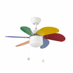 PALAO Ø 15.3 CM. MULTICOLOR 6 BLADES 1 X E14 40W FARO – 33179