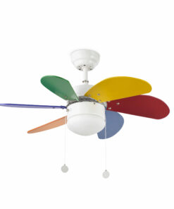 PALAO Ø 15.3 CM. MULTICOLOR 6 BLADES 1 X E14 40W FARO – 33179