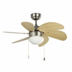 PALAO Ø82CM MATT NICKEL 6 BLADES 1 X E14 40W FARO – 33183