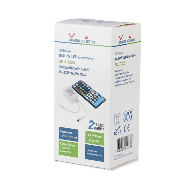 LED Controller με Τηλεχειριστήριο για Ταινίες RGB/RGB+W 96W | 192W V-TAC – 3326