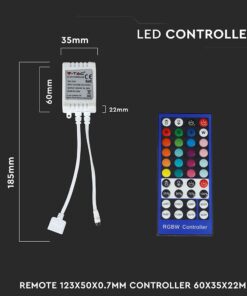 LED Controller με Τηλεχειριστήριο για Ταινίες RGB/RGB+W 96W | 192W V-TAC – 3326