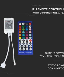 LED Controller με Τηλεχειριστήριο για Ταινίες RGB/RGB+W 96W | 192W V-TAC – 3326