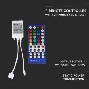 LED Controller με Τηλεχειριστήριο για Ταινίες RGB/RGB+W 96W | 192W V-TAC – 3326