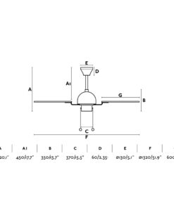 CUBA Ø132CM BROWN 4 BLADES FARO -33352