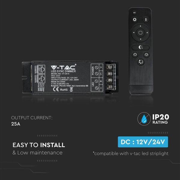 LED Dimmer για LED ταινία Με Χειριστήριο 144W/288W V-TAC – 3337