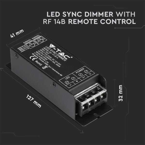 LED Dimmer για LED ταινία Με Χειριστήριο 144W/288W V-TAC – 3337