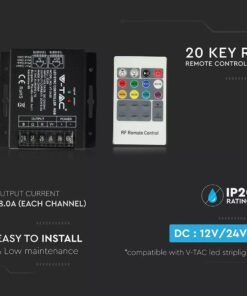 LED Controller με Τηλεχειριστήριο RF για Ταινίες RGB 288W/576W V-TAC – 3339