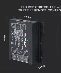 LED Controller με Τηλεχειριστήριο RF για Ταινίες RGB 288W/576W V-TAC – 3339