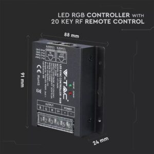 LED Controller με Τηλεχειριστήριο RF για Ταινίες RGB 288W/576W V-TAC – 3339