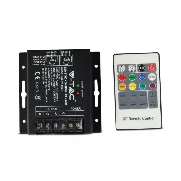 LED Controller με Τηλεχειριστήριο RF για Ταινίες RGB 288W/576W V-TAC - 3339