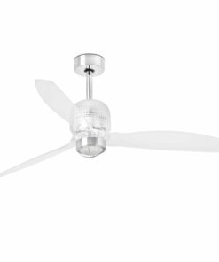 DECO FAN Ø1280 MM CHROME 3 TRANSPARENT BLADES 17W FARO – 33394D-9